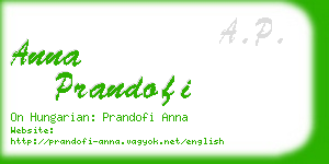 anna prandofi business card